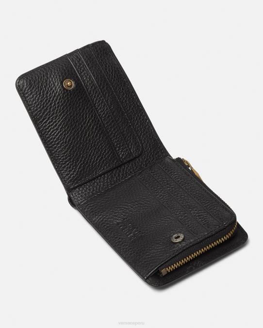 Versace accesorios hombres cartera plegable con logo y broche 6BPV2474 negro