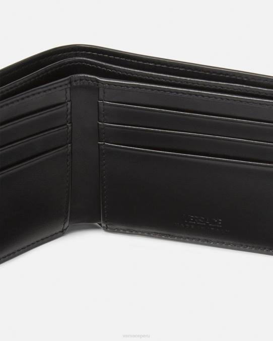 Versace accesorios hombres cartera plegable de charol con Medusa Biggie 6BPV1649 caramelo