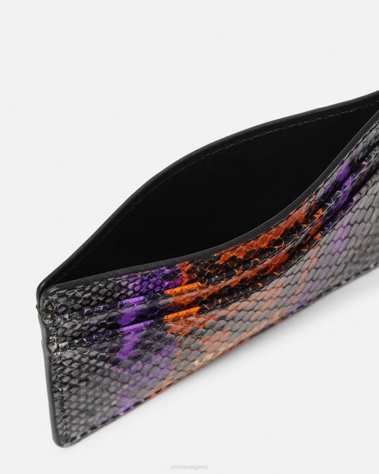 Versace accesorios hombres tarjetero con estampado de Greca y pitón 6BPV1651 imprimir