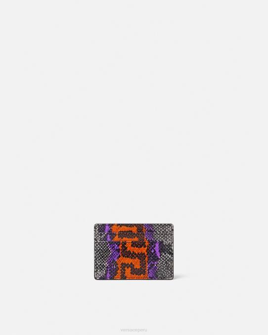 Versace accesorios hombres tarjetero con estampado de Greca y pitón 6BPV1651 imprimir