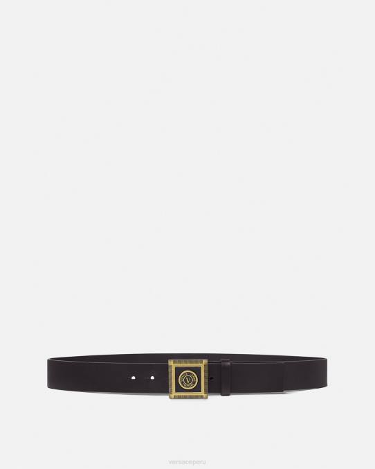 Versace accesorios hombres cinturón con emblema en V 6BPV2504 oro negro