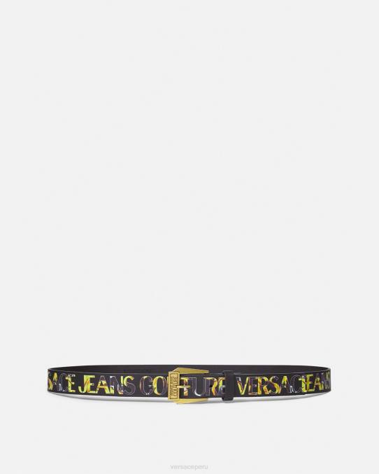 Versace accesorios hombres cinturón de alta costura con logo 6BPV2498 oro negro