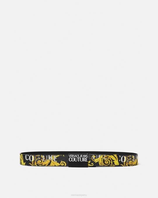 Versace accesorios hombres cinturón de alta costura con logo reversible 6BPV2505 oro negro