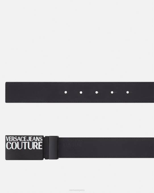 Versace accesorios hombres cinturón de alta costura con logo reversible 6BPV2507 negro y gris