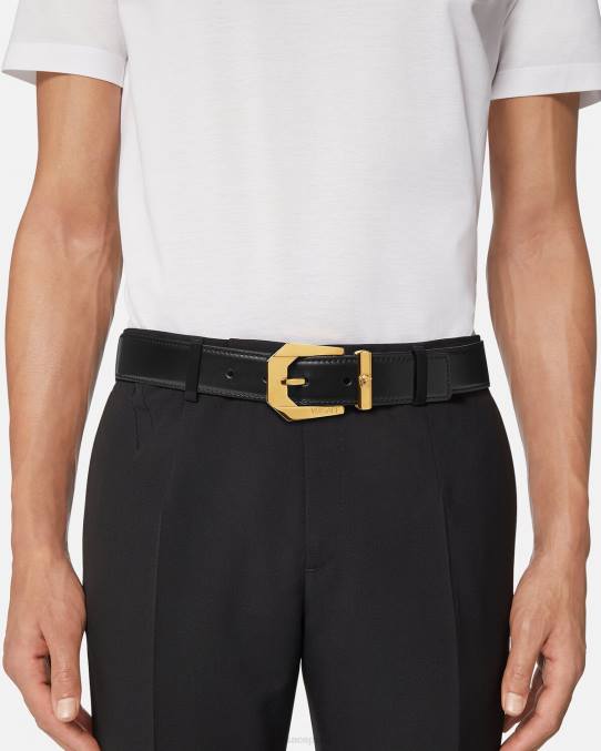 Versace accesorios hombres cinturón de piel con medusa 6BPV1616 negro