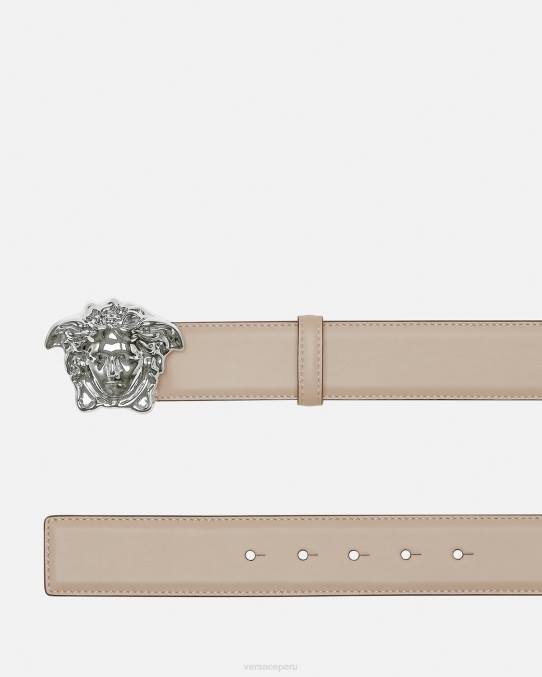 Versace accesorios hombres cinturón de piel de medusa 6BPV1614 beige