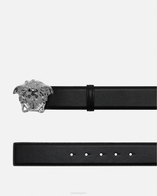 Versace accesorios hombres cinturón de piel de medusa 6BPV1621 negro