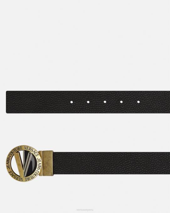 Versace accesorios hombres cinturón redondo con emblema en V 6BPV2473 negro