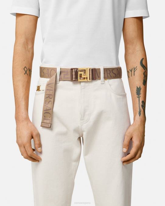 Versace accesorios hombres cinturón reversible integral 6BPV1612 marrón