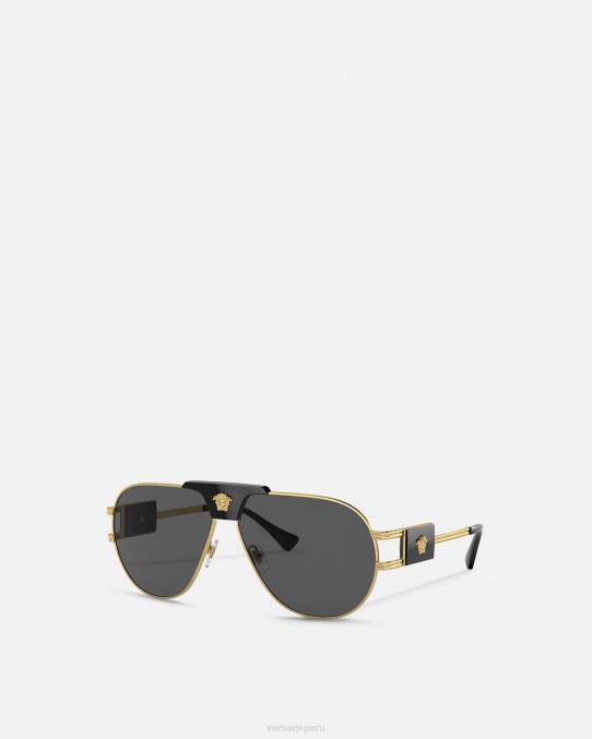 Versace accesorios hombres gafas de sol de aviador de proyecto especial 6BPV1667 negro