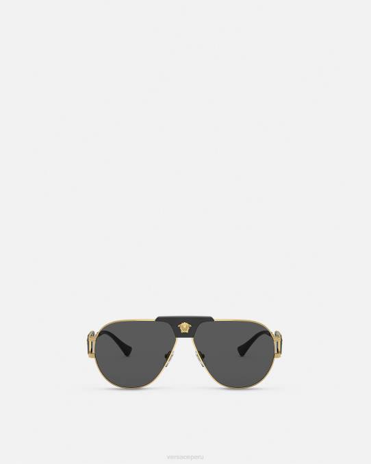 Versace accesorios hombres gafas de sol de aviador de proyecto especial 6BPV1667 negro