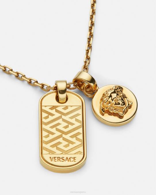 Versace accesorios hombres collar con etiqueta de la greca 6BPV1688 oro