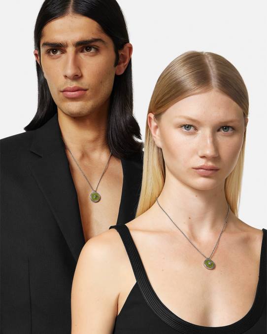 Versace accesorios hombres collar con medusa esmaltada 6BPV1683 verde