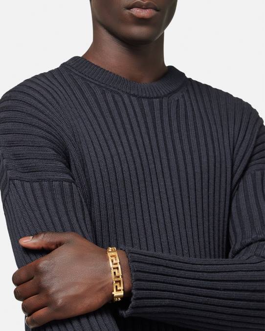 Versace accesorios hombres pulsera de cadena con greca 6BPV1685 oro