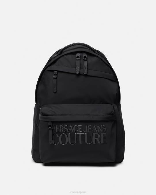 Versace accesorios hombres mochila de alta costura con logo 6BPV2490 negro