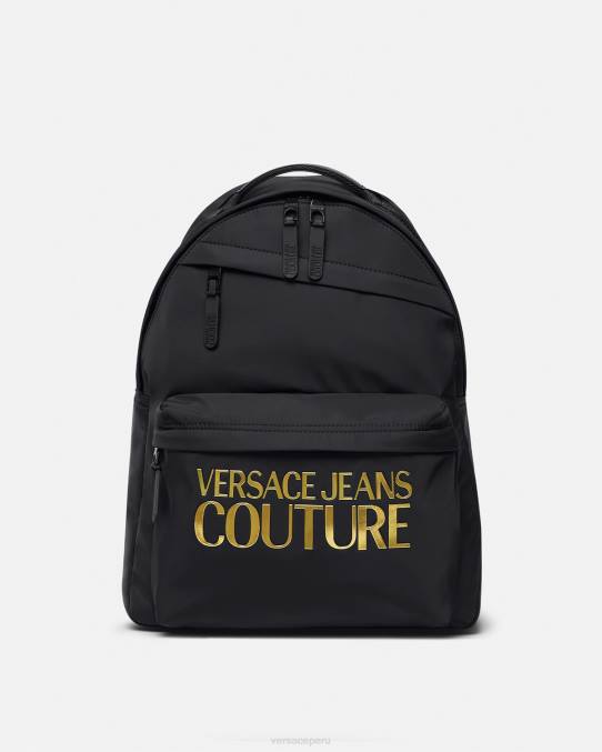 Versace accesorios hombres mochila de alta costura con logo 6BPV2492 oro negro