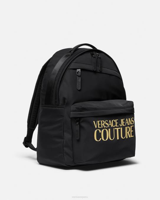 Versace accesorios hombres mochila de alta costura con logo 6BPV2492 oro negro