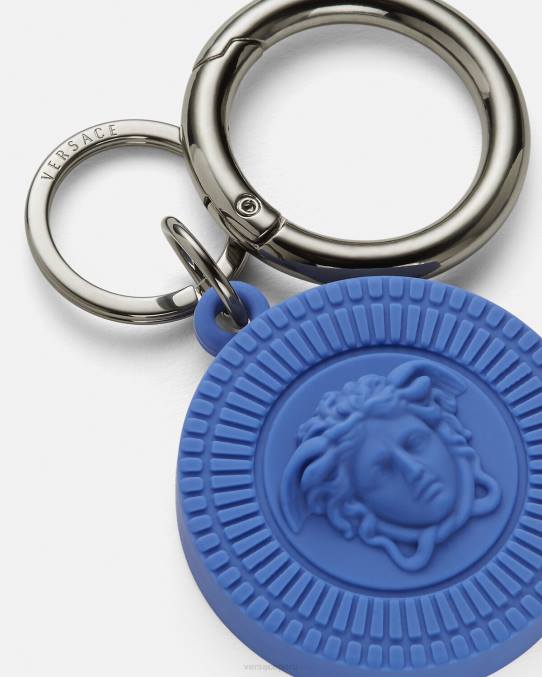 Versace accesorios hombres llavero con etiqueta de aire de medusa biggie 6BPV1654 azul