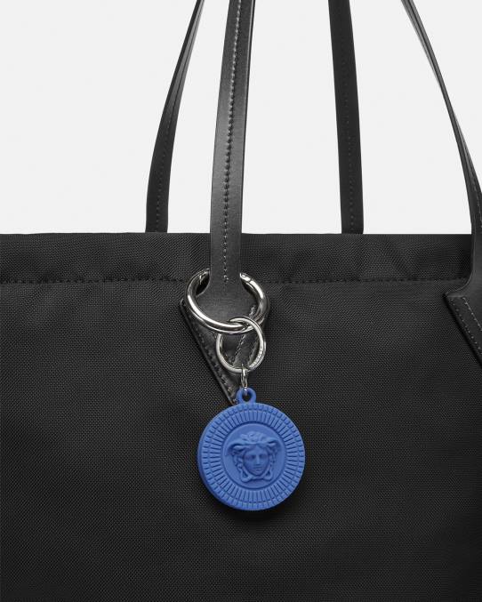 Versace accesorios hombres llavero con etiqueta de aire de medusa biggie 6BPV1654 azul