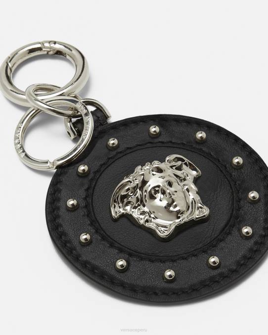 Versace accesorios hombres llavero con tachuelas de medusa 6BPV1663 negro