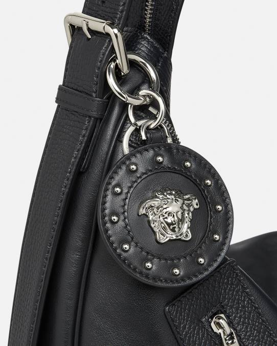 Versace accesorios hombres llavero con tachuelas de medusa 6BPV1663 negro