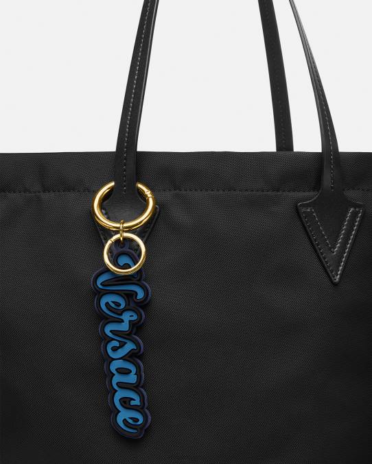 Versace accesorios hombres llavero de silicona con logo universitario 6BPV1655 azul