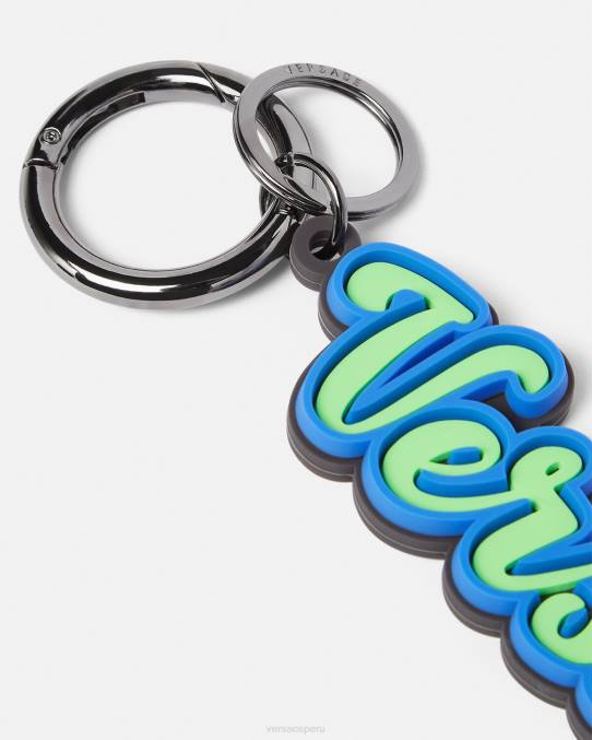 Versace accesorios hombres llavero de silicona con logo universitario 6BPV1666 agua verde