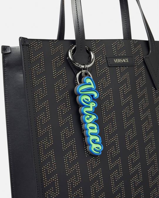 Versace accesorios hombres llavero de silicona con logo universitario 6BPV1666 agua verde