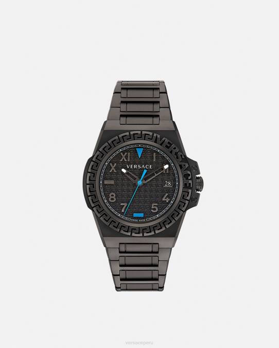 Versace accesorios hombres reloj de reacción de greca 6BPV1711 negro