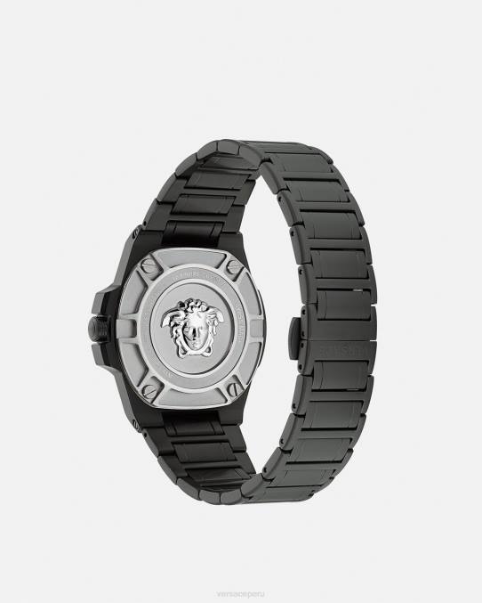 Versace accesorios hombres reloj de reacción de greca 6BPV1711 negro