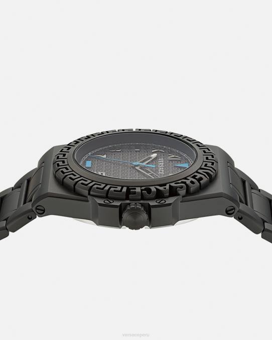Versace accesorios hombres reloj de reacción de greca 6BPV1711 negro