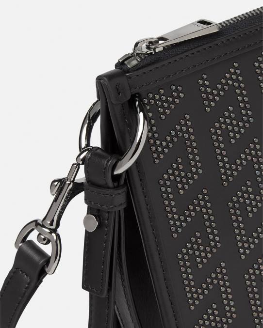 Versace bolsas hombres bandolera con greca y tachuelas 6BPV1475 negro