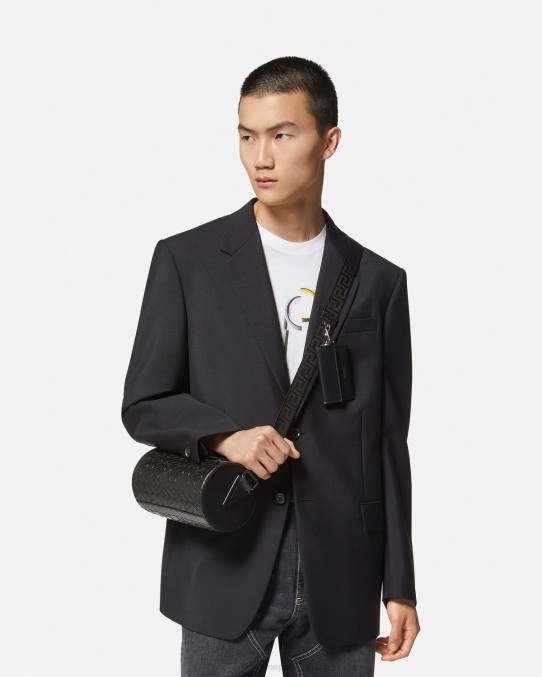 Versace bolsas hombres bolso bandolera con firma la greca 6BPV1482 negro