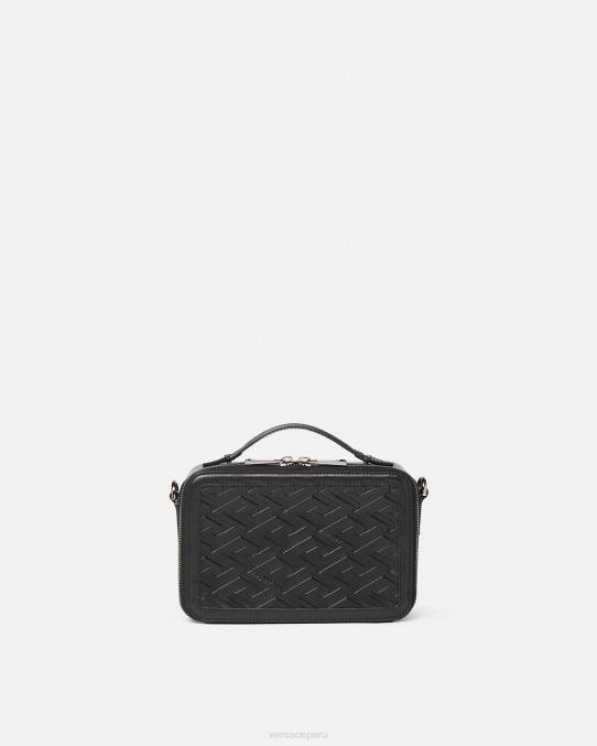 Versace bolsas hombres bolso bandolera pequeño con firma la greca 6BPV1479 negro
