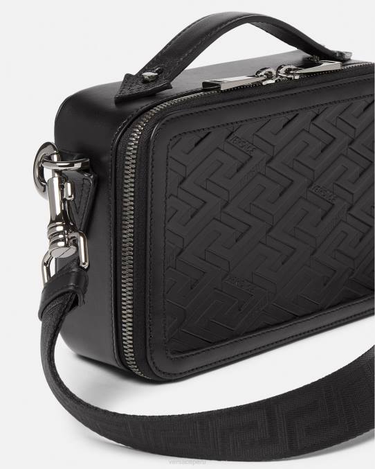 Versace bolsas hombres bolso bandolera pequeño con firma la greca 6BPV1479 negro
