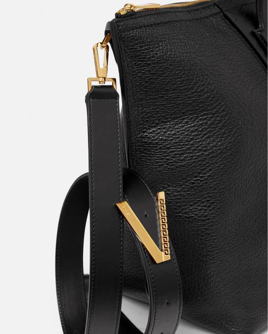 Versace bolsas hombres bolso tote con firma V Greca 6BPV1490 negro