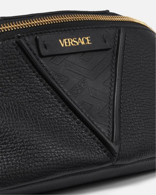 Versace bolsas hombres riñonera con logo V Greca 6BPV1491 negro