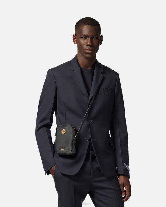 Versace bolsas hombres bandolera pequeña con Medusa Biggie 6BPV1465 negro