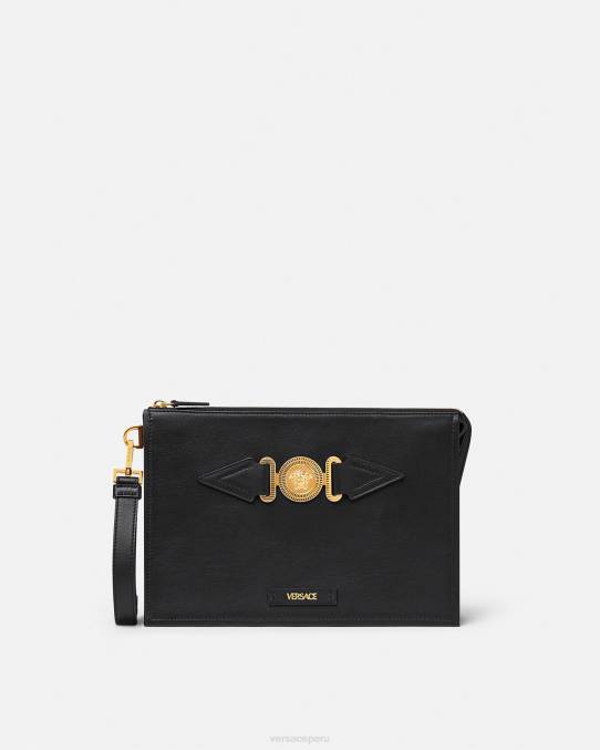 Versace bolsas hombres bolsa grande de medusa 6BPV1466 negro