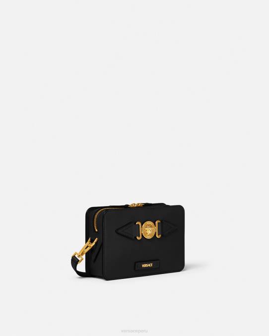 Versace bolsas hombres bolso messenger pequeño con Medusa Biggie 6BPV1464 negro