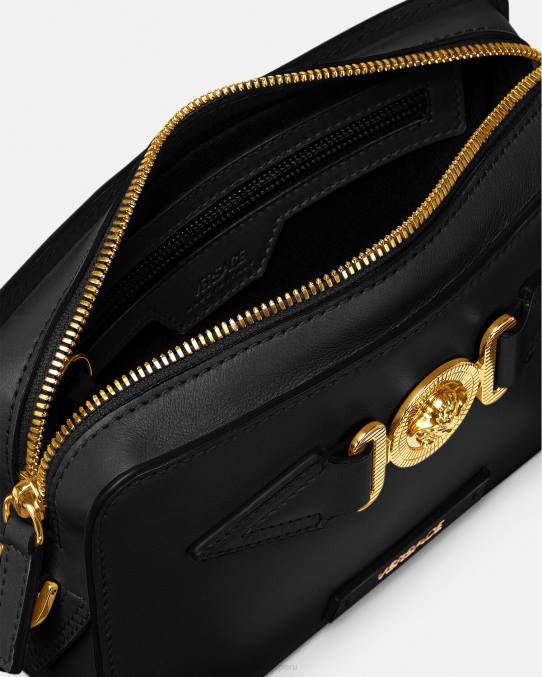 Versace bolsas hombres bolso messenger pequeño con Medusa Biggie 6BPV1464 negro