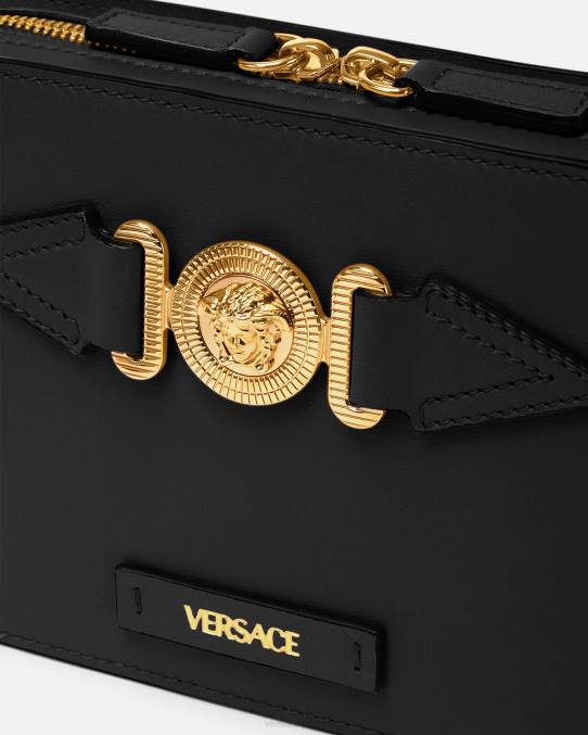 Versace bolsas hombres bolso messenger pequeño con Medusa Biggie 6BPV1464 negro