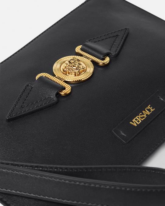 Versace bolsas hombres bolso shopper pequeño con medusa biggie 6BPV1463 negro