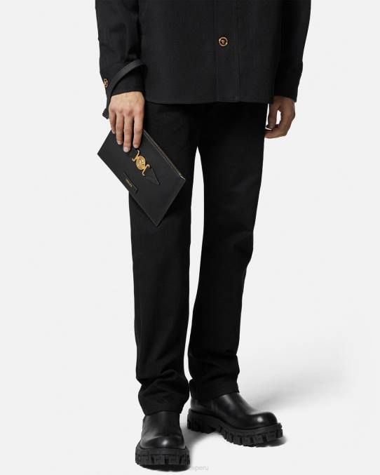 Versace bolsas hombres bolso shopper pequeño con medusa biggie 6BPV1463 negro