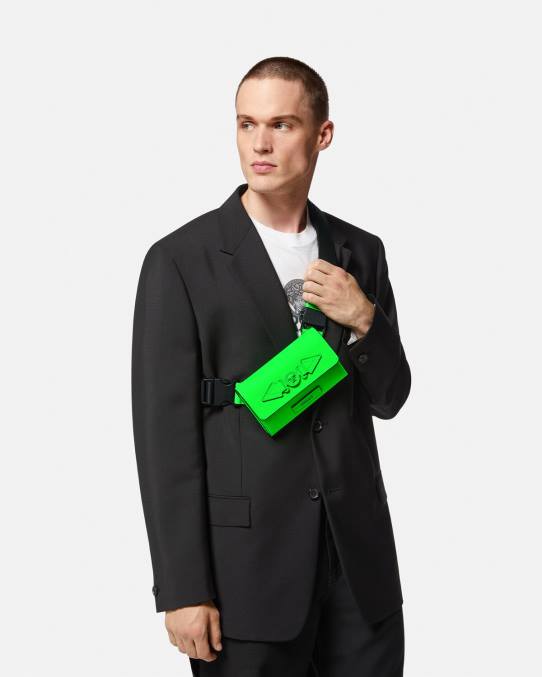 Versace bolsas hombres riñonera con Medusa Biggie 6BPV1473 verde