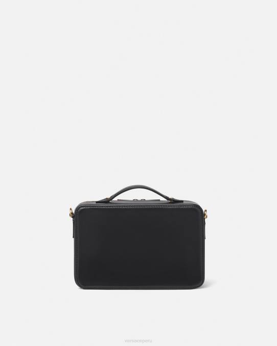 Versace bolsas hombres bolso messenger con logo y tachuelas 6BPV1502 negro