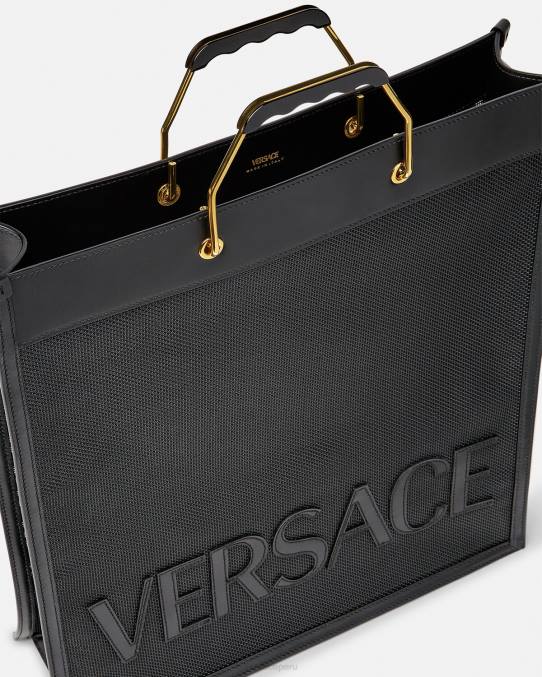 Versace bolsas hombres bolso de mano comprador 6BPV1507 negro