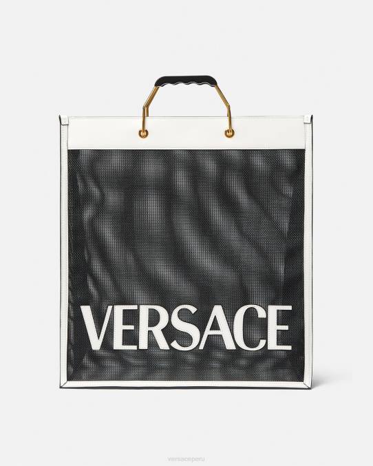 Versace bolsas hombres bolso de mano comprador 6BPV1508 blanco negro