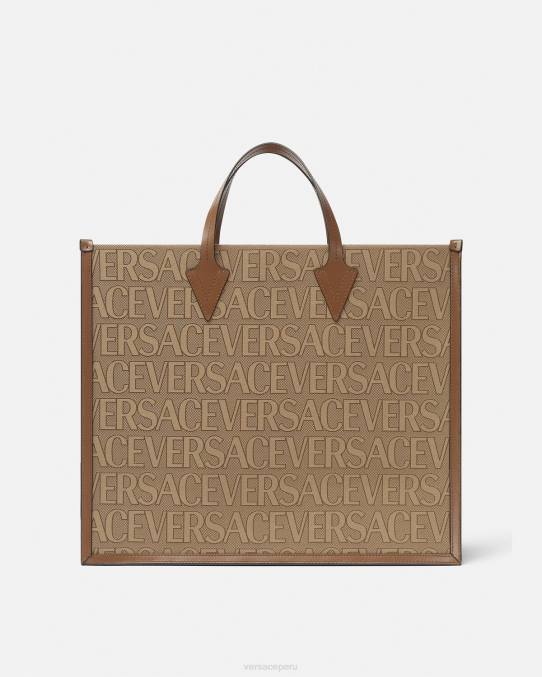 Versace bolsas hombres bolso de mano por toda la prenda 6BPV1506 marrón