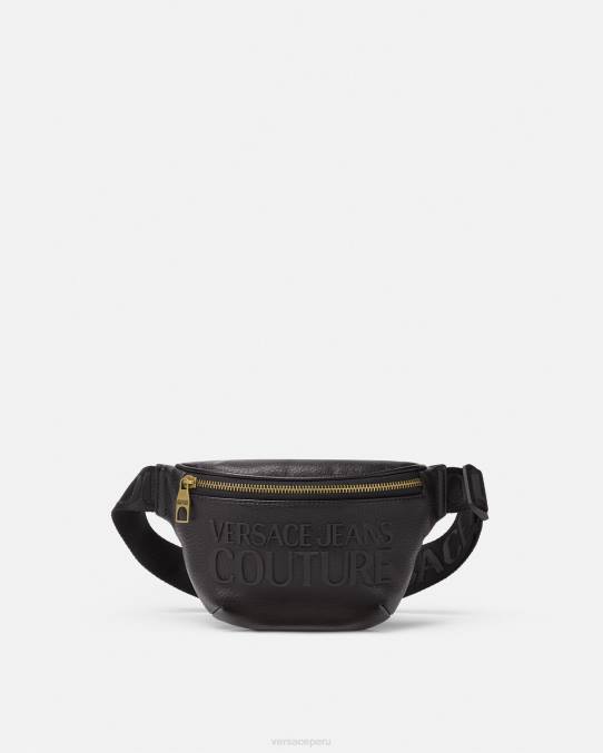 Versace bolsas hombres riñonera con logo 6BPV2471 negro